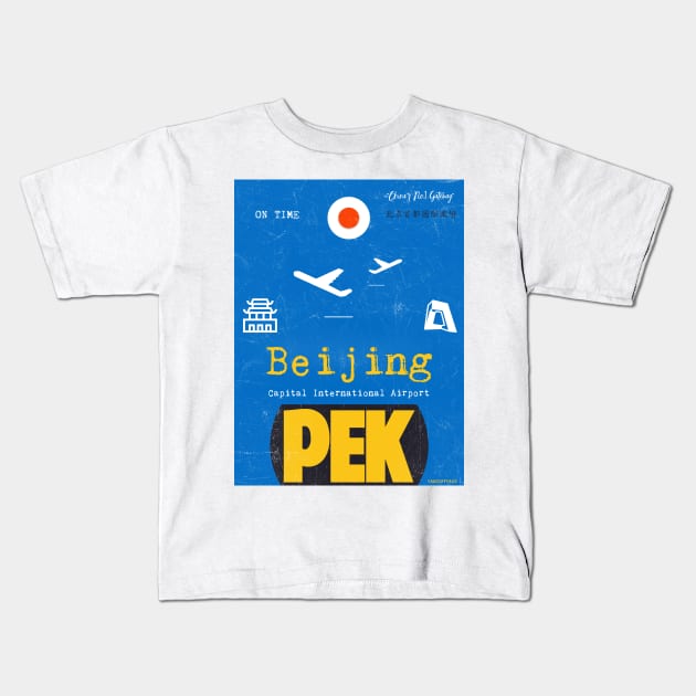 PEK airport Beijing China Kids T-Shirt by Woohoo